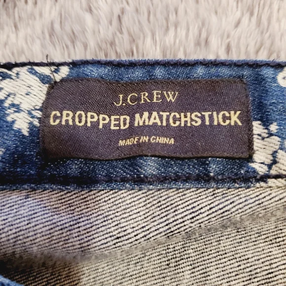 J. Crew Indigo Floral Cropped Matchstick jeans - Picture 6 of 10